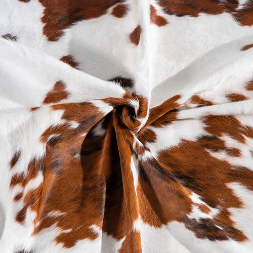 White Tricolor Cowhide Rug Size 7'9" L x 6'11" W 7518