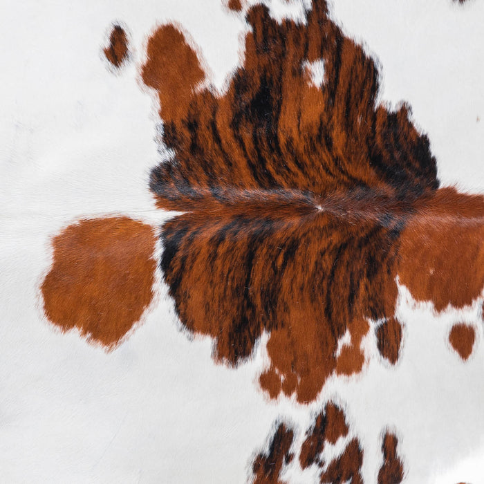 White Tricolor Cowhide Rug Size 7'11" L x 7'4" W 7528