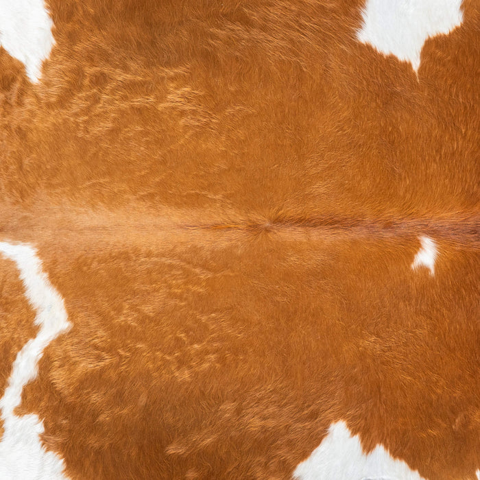 Brown and White Cowhide Rug Size 7'0" L x 6'8" W 7625