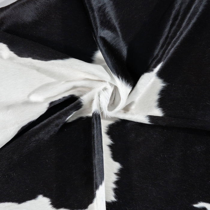 Brazilian Black and White Cowhide Rug Size 7'1" L x 6'5" W 7651