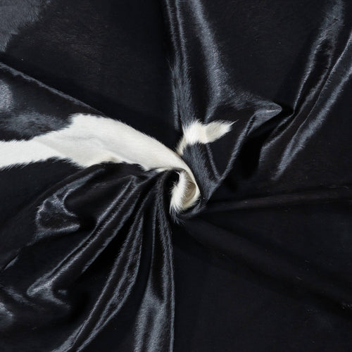 Brazilian Black and White Cowhide Rug Size 6'10" L x 6'8" W 7652