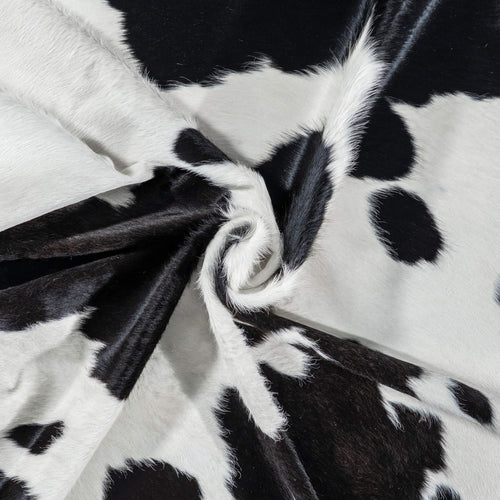 Brazilian Black and White Cowhide Rug Size 7'4" L x 6'4" W 7653
