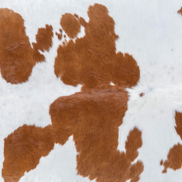 Brazilian Brown and White Cowhide Rug Size 7'8" L x 7'5" W 7686