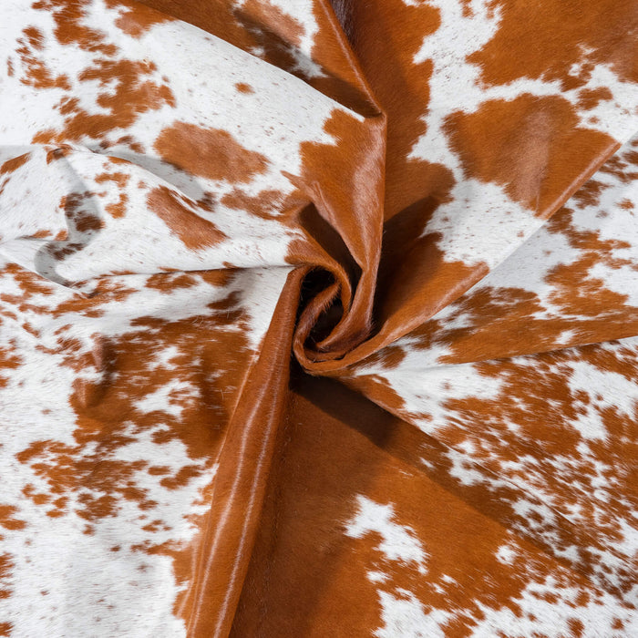 Brazilian Brown and White Cowhide Rug Size 7'5" L x 7'9" W 7688