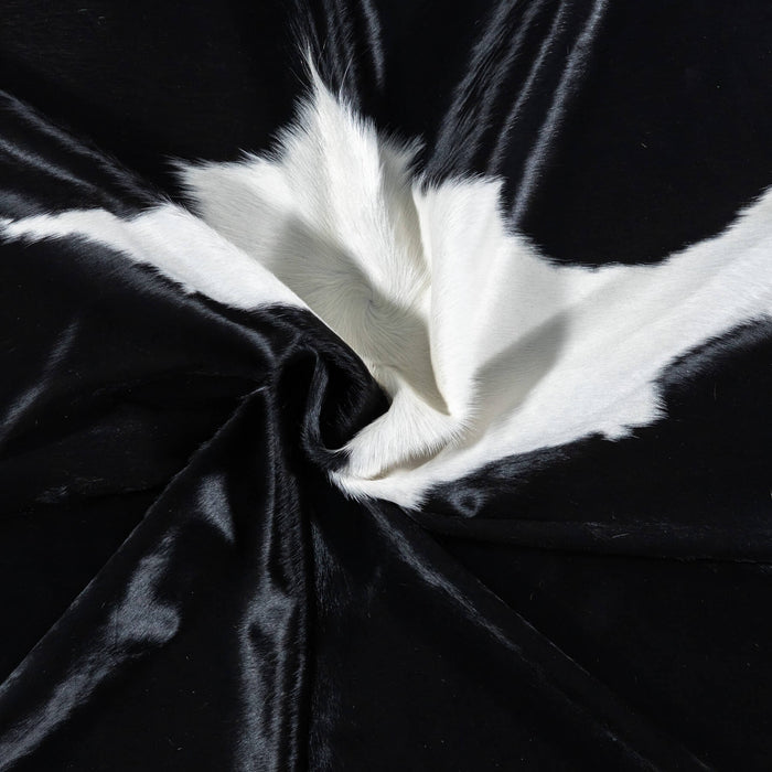 Brazilian Black and White Cowhide Rug Size 6'8" L x 5'8" W 7710