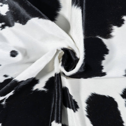 Brazilian Black and White Cowhide Rug Size 7'10" L x 6'8" W 7739