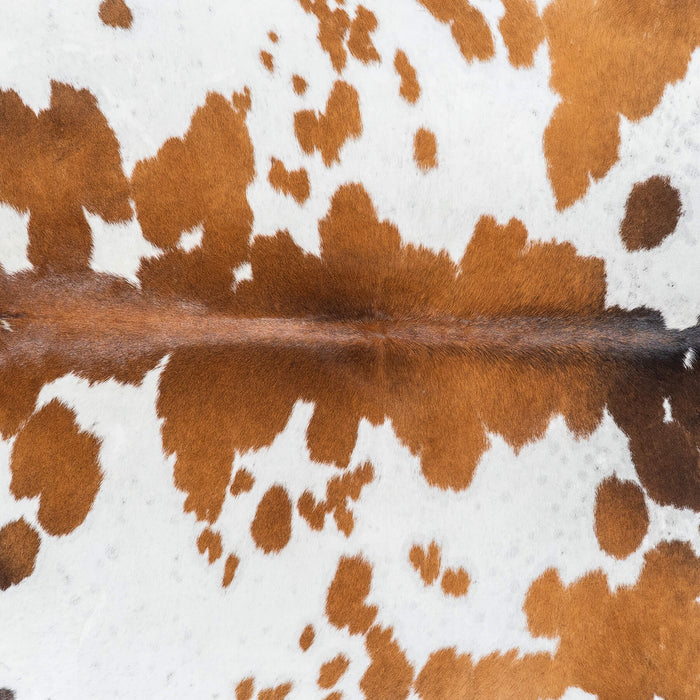 Brazilian Chocolate and White Cowhide Rug Size 7'2" L x 6'6" W 7843