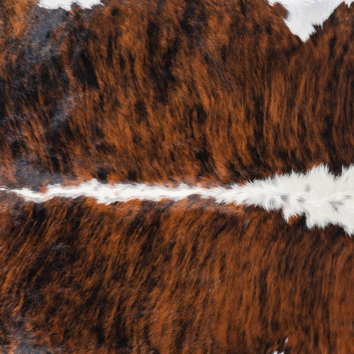 Brazilian Brindle White Belly and Backbone Cowhide Rug Size 7'3" L x 6'5" W 7846
