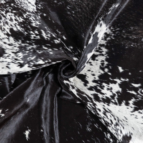 Brazilian Black Salt and Pepper Cowhide Rug Size 7'7" L x 6'6" W 7877