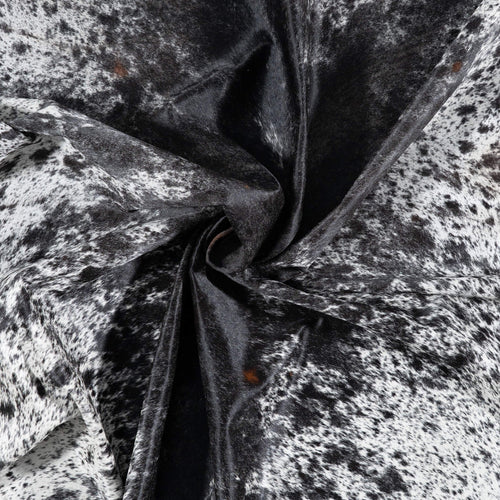 Brazilian Black Salt and Pepper Cowhide Rug Size 8'2" L x 6'7" W 7885