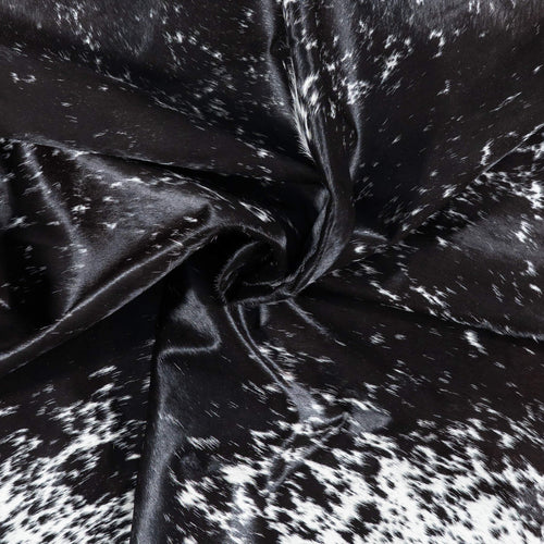 Brazilian Black Salt and Pepper Cowhide Rug Size 7'10" L x 6'8" W 7886