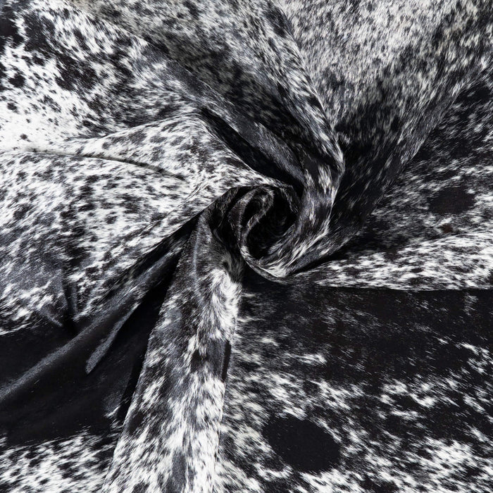 Brazilian Black Salt and Pepper Cowhide Rug Size 8'4" L x 7'3" W 7888