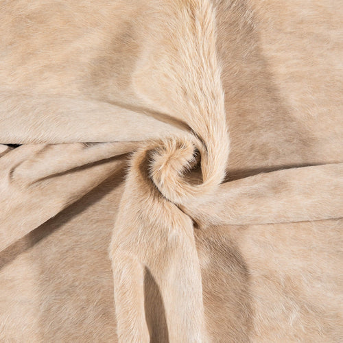 Brazilian Beige Cowhide Rug Size 7'5" L x 6'11" W 7923