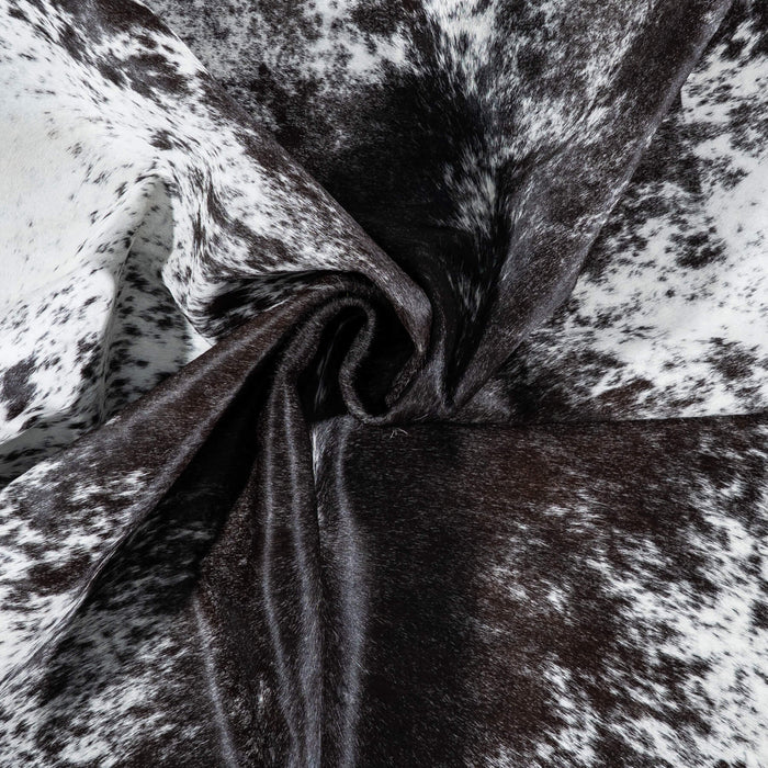 Brazilian Black Salt and Pepper Cowhide Rug Size 7'0" L x 6'1" W 7998