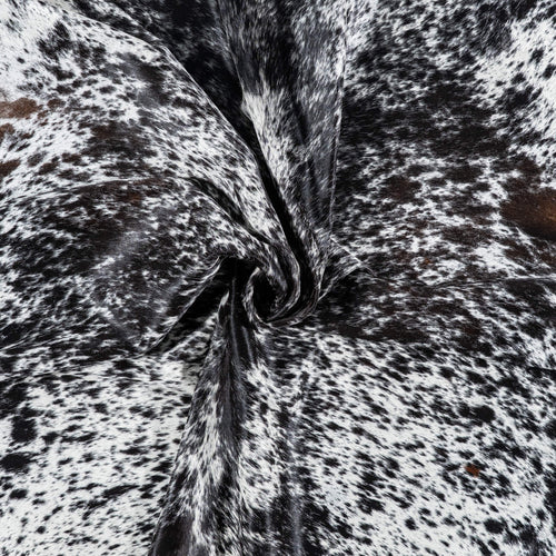 Brazilian Black Salt and Pepper Cowhide Rug Size 7'4" L x 6'9" W 8012