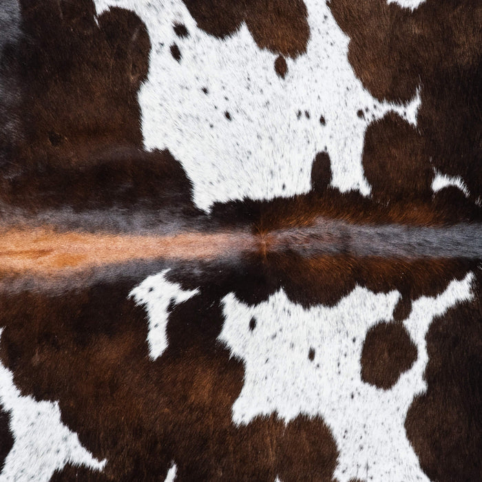 Brazilian Chocolate and White Cowhide Rug Size 6'8" L x 6'3" W 8073