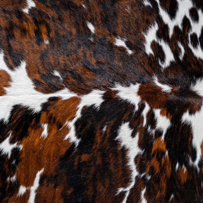 White Tricolor Cowhide Rug Size 7'2" L x 6'6" W 8122