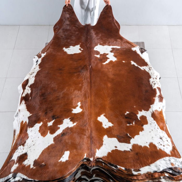 Tricolor Cowhide Rug Size 7'10" L x 6'11" W 8127