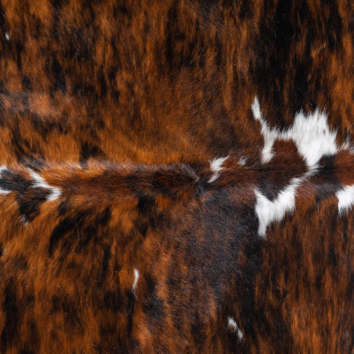 Tricolor Brindle Mix Cowhide Rug Size 7'8" L x 7'3" W 8128
