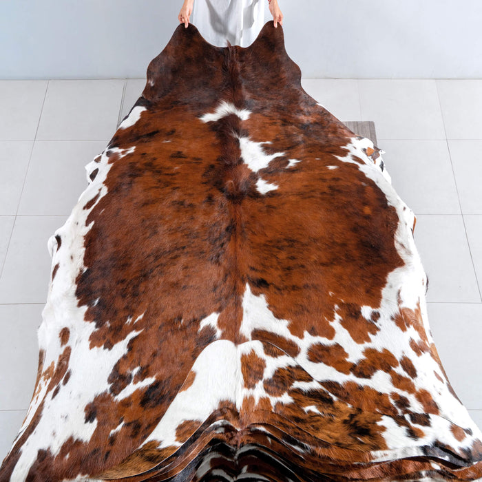 Tricolor Cowhide Rug Size 8'2" L x 6'9" W 8132