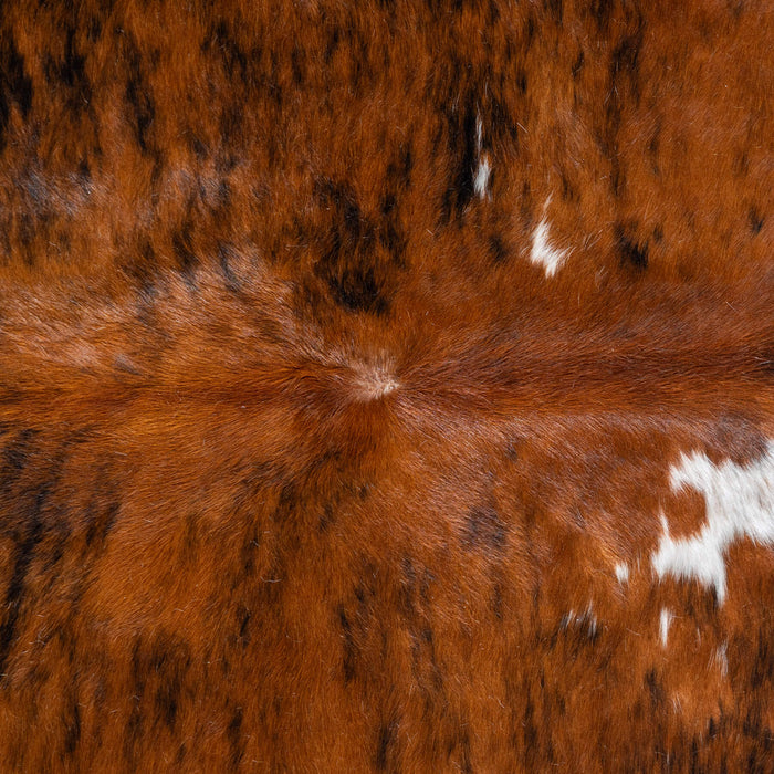 Tricolor Brindle Mix Cowhide Rug Size 7'1" L x 6'9" W 8152