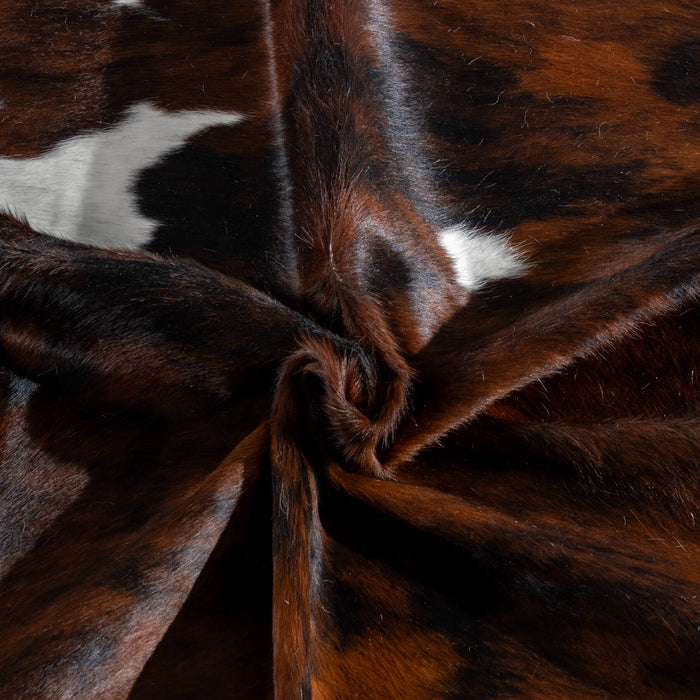 Tricolor Brindle Mix Cowhide Rug Size 7'6" L x 6'7" W 8155
