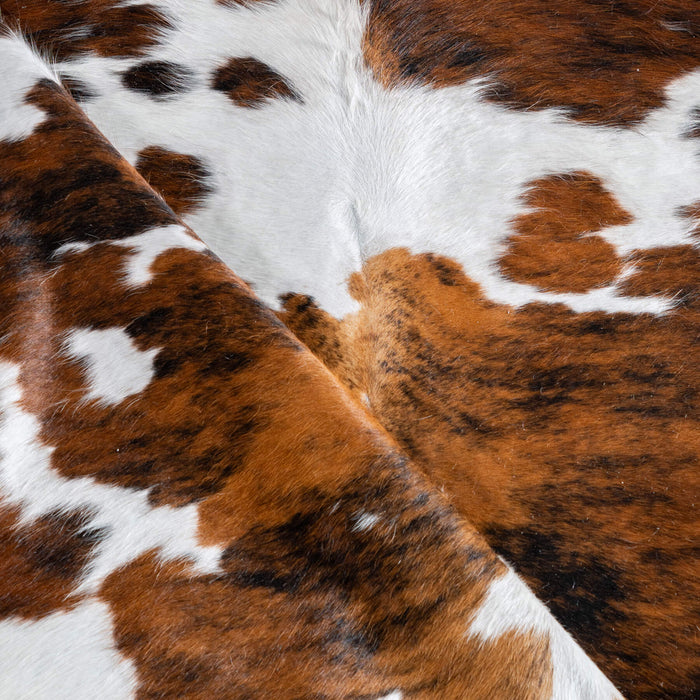White Tricolor Cowhide Rug Size 6'10" L x 6'9" W 8160