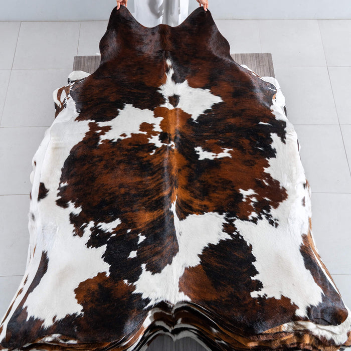Tricolor Cowhide Rug Size 7'5" L x 6'6" W 8172