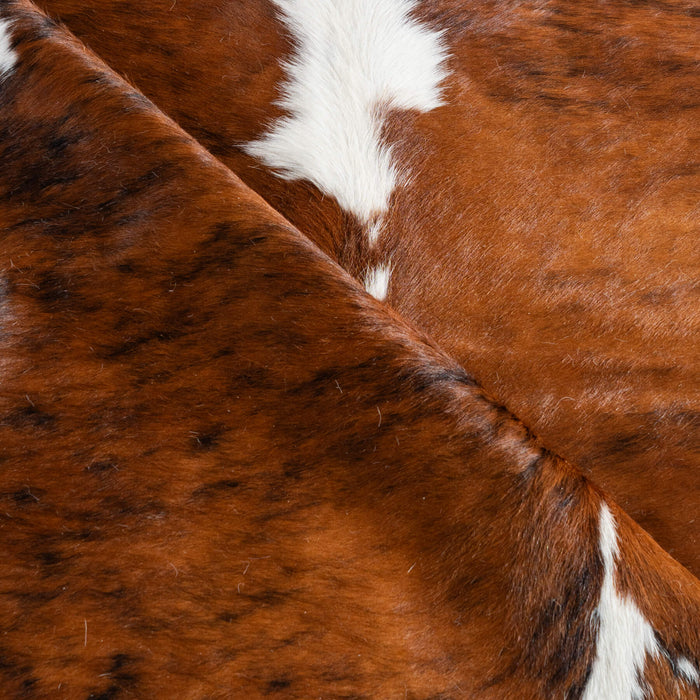 Tricolor Brindle Mix Cowhide Rug Size 7'7" L x 6'8" W 8174