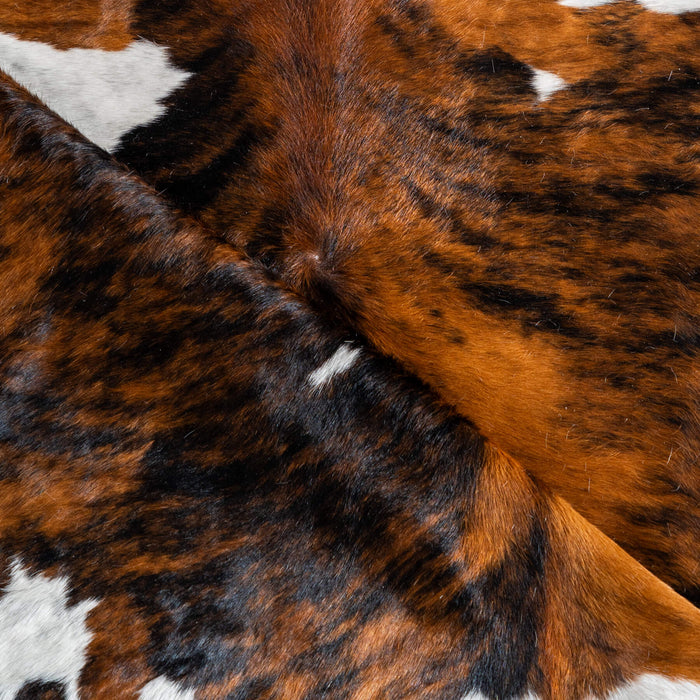 Tricolor Brindle Mix Cowhide Rug Size 8'0" L x 6'8" W 8187