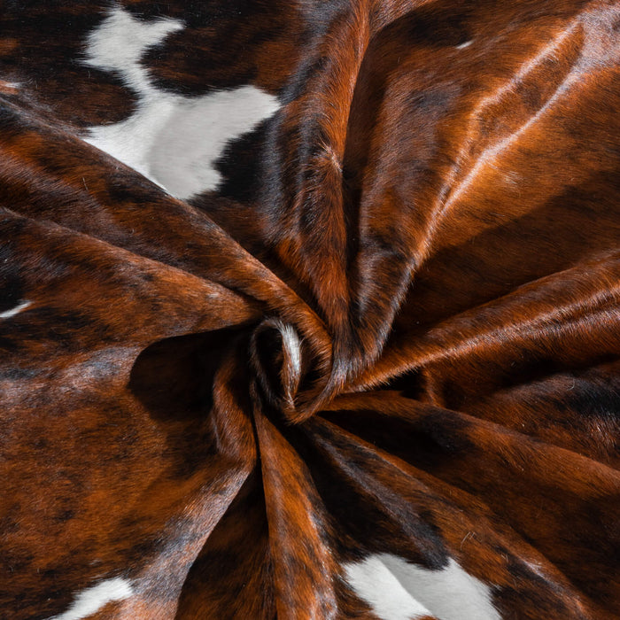 Tricolor Brindle Mix Cowhide Rug Size 8'0" L x 6'8" W 8195