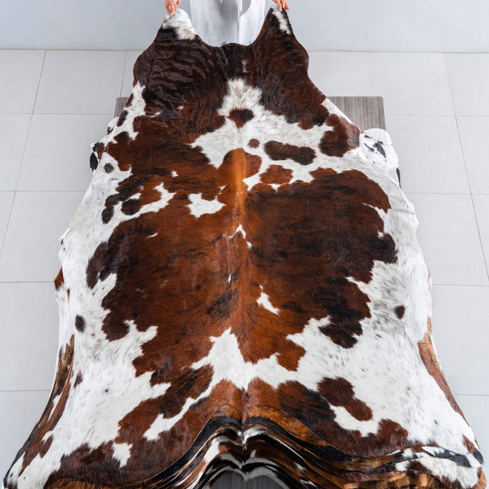 Tricolor Cowhide Rug Size 7'11" L x 6'9" W 8198