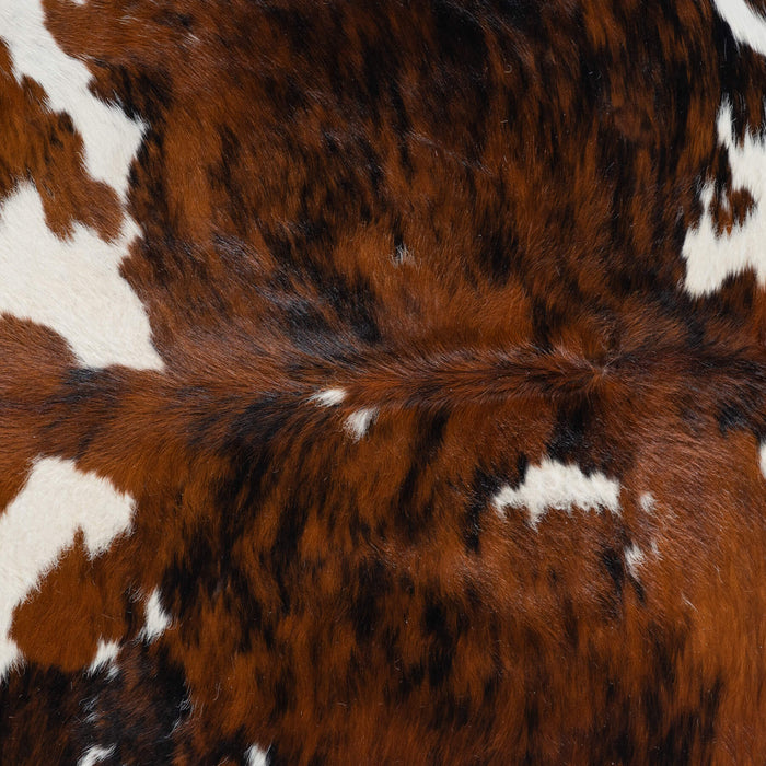 Tricolor Brindle Mix Cowhide Rug Size 7'6" L x 6'3" W 8202