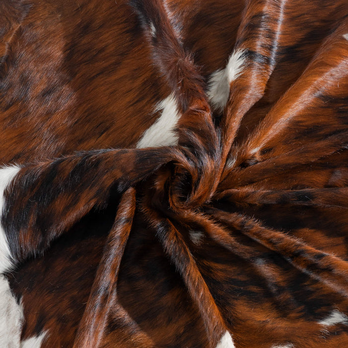 Tricolor Brindle Mix Cowhide Rug Size 7'6" L x 6'3" W 8202