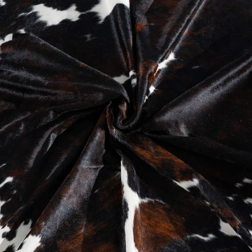 Tricolor Brindle Mix Cowhide Rug Size 8'4" L x 7'0" W 8203