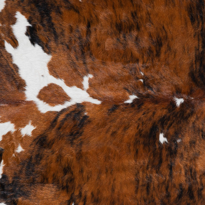 Tricolor Brindle Mix Cowhide Rug Size 8'2" L x 6'11" W 8218