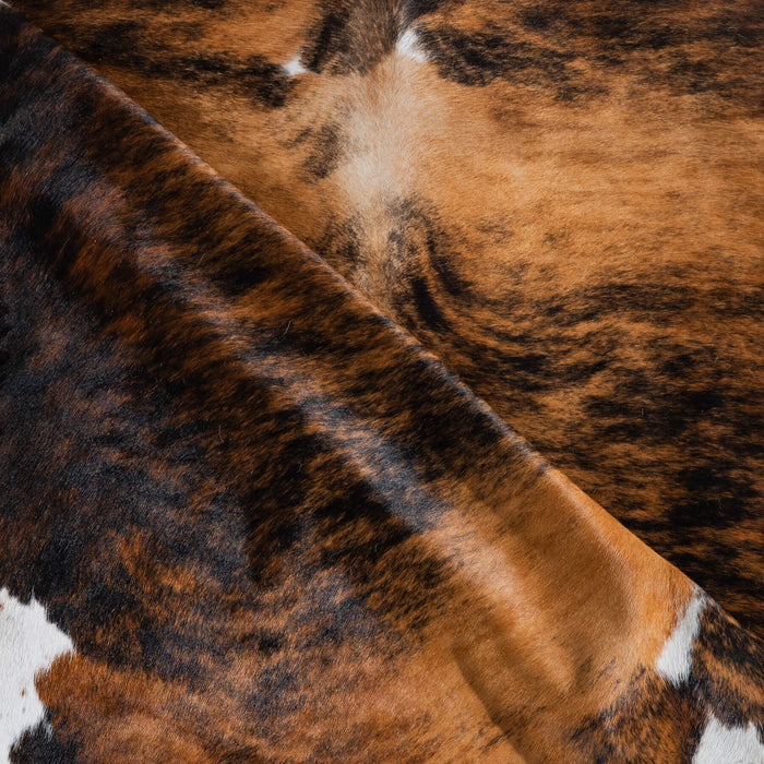 Brindle White Belly Cowhide Rug Size 7'11" L x 7'4" W 8219