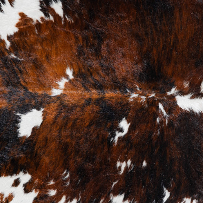 Tricolor Brindle Mix Cowhide Rug Size 7'5" L x 6'7" W 8223