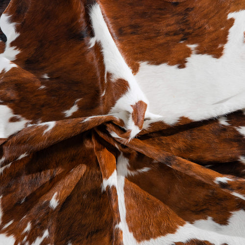 Tricolor Cowhide Rug Size 7'6" L x 6'11" W 8260