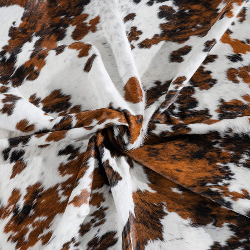 White Tricolor Cowhide Rug Size 7'4" L x 6'10" W 8262