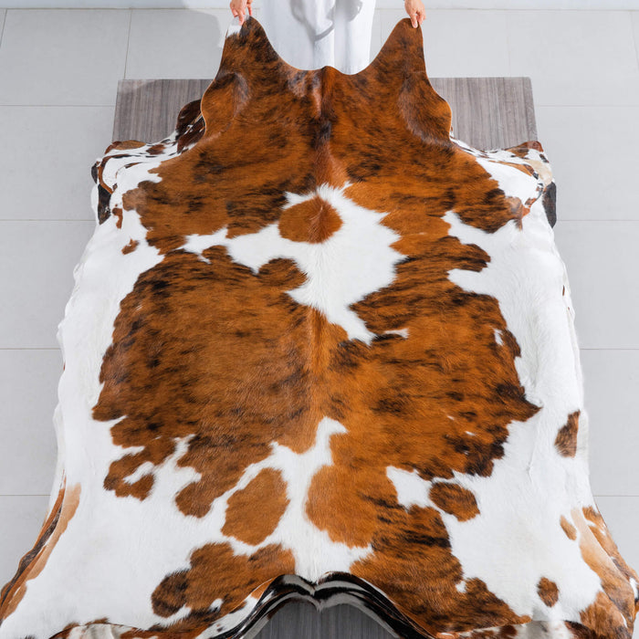 Tricolor Cowhide Rug Size 7'8" L x 6'10" W 8274