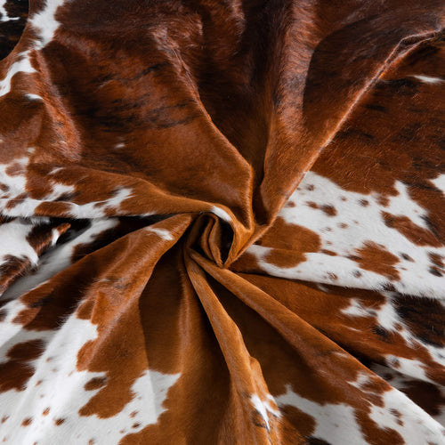 Tricolor Cowhide Rug Size 7'4" L x 6'8" W 8275