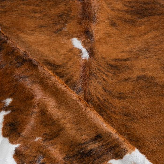Tricolor Brindle Mix Cowhide Rug Size 7'10" L x 7'2" W 8277