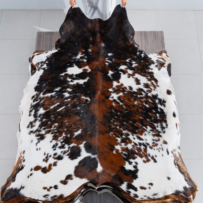 Tricolor Cowhide Rug Size 7'10" L x 7'0" W 8278