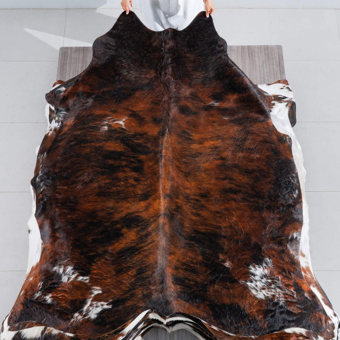 Dark Brindle Cowhide Rug Size 7'6" L x 6'5" W 8298