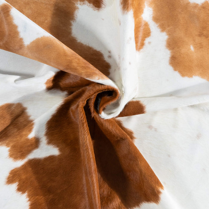 Brazilian Brown and White Cowhide Rug Size 8'4" L x 7'0" W 8310