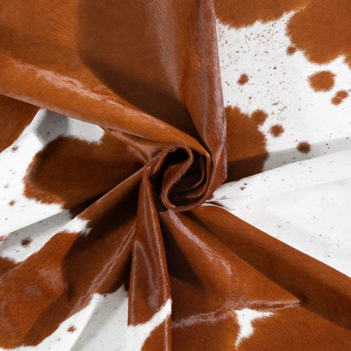 Brazilian Brown and White Cowhide Rug Size 7'3" L x 6'4" W 8315