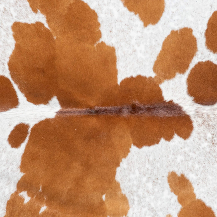 Brazilian Brown and White Cowhide Rug Size 7'1" L x 6'4" W 8353