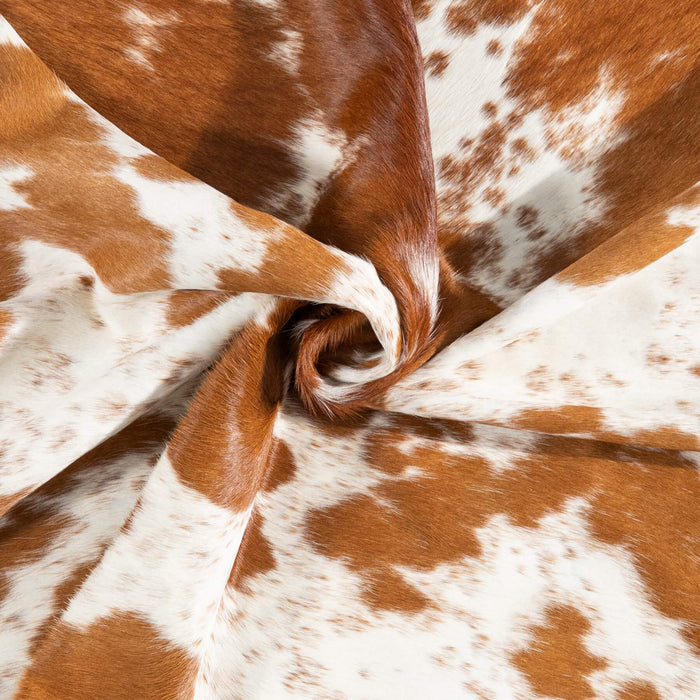 Brazilian Brown and White Cowhide Rug Size 6'1" L x 6'3" W 8358