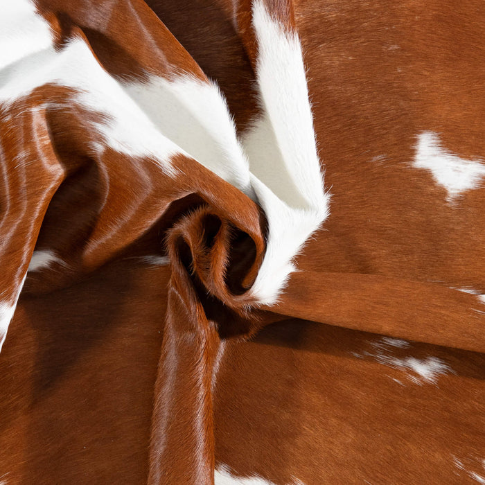 Brazilian Brown and White Cowhide Rug Size 6'6" L x 5'9" W 8362